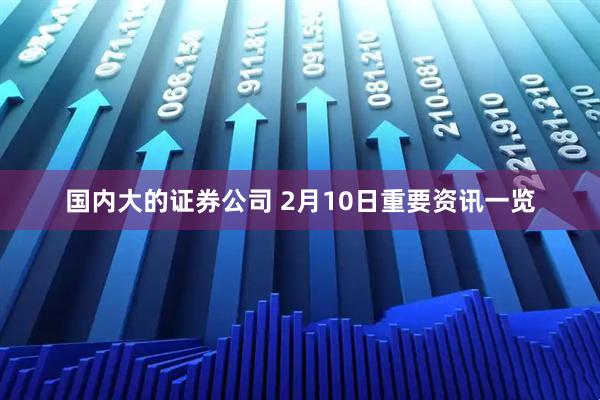 国内大的证券公司 2月10日重要资讯一览
